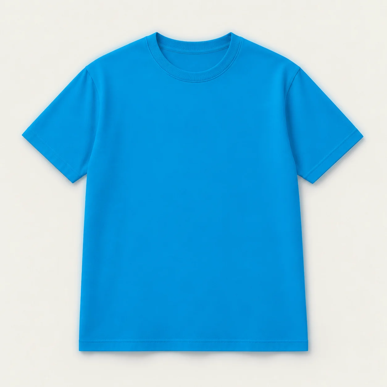Blue short-sleeve T-shirt, front