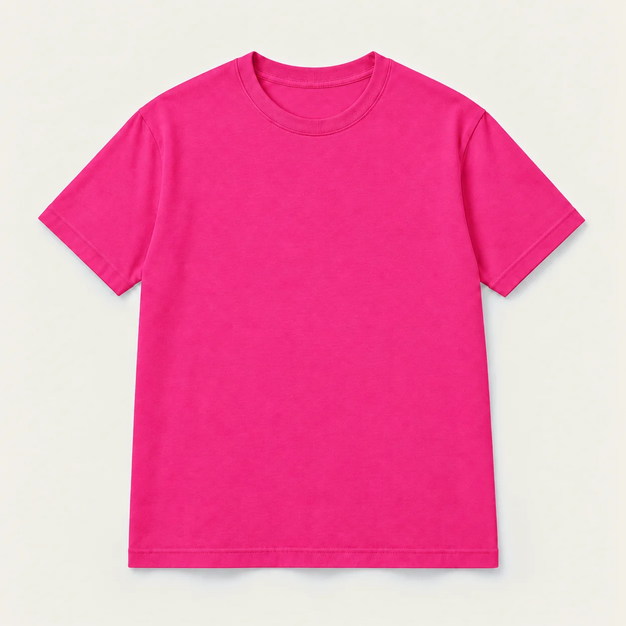 Hot pink short-sleeve T-shirt, front