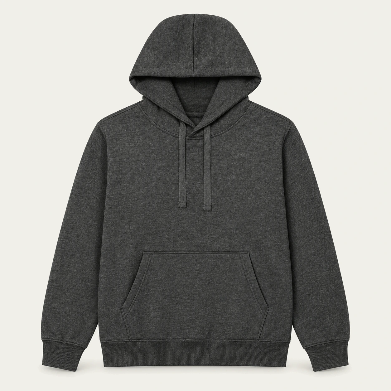 Charcoal light hoodie, front