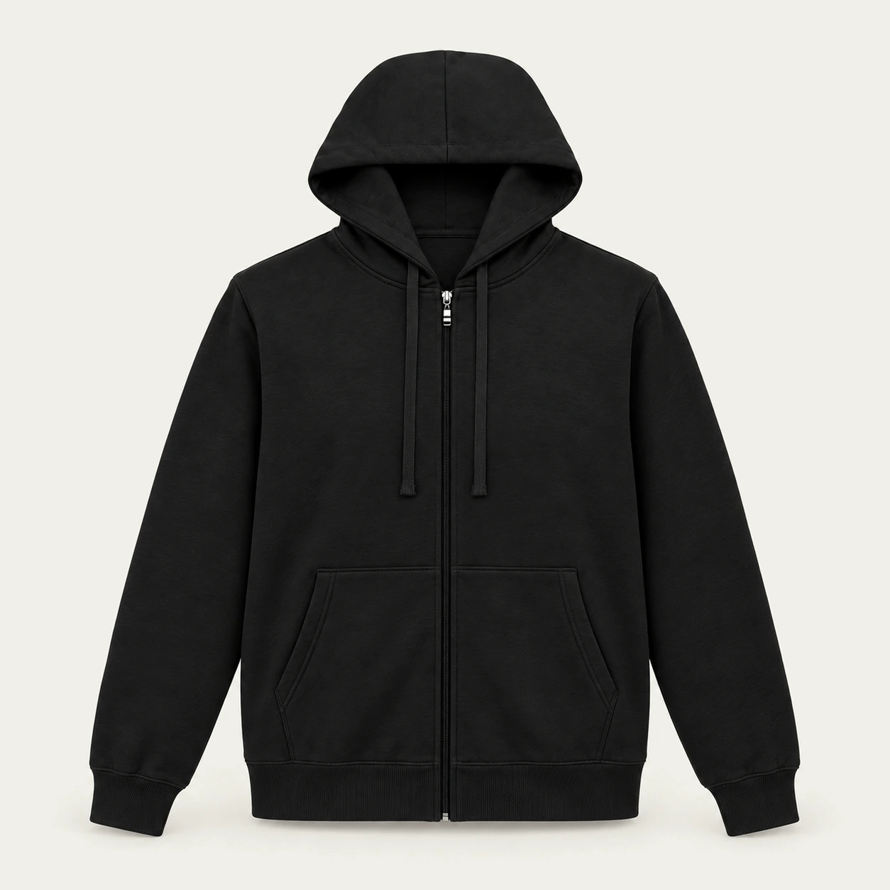 Black light zip-up hoodie, front