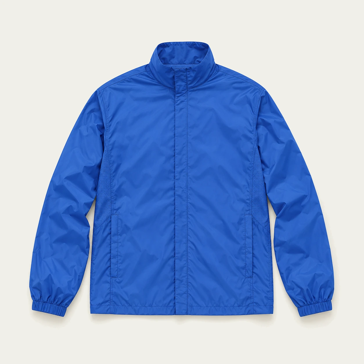 Cobalt blue basic windbreaker, front
