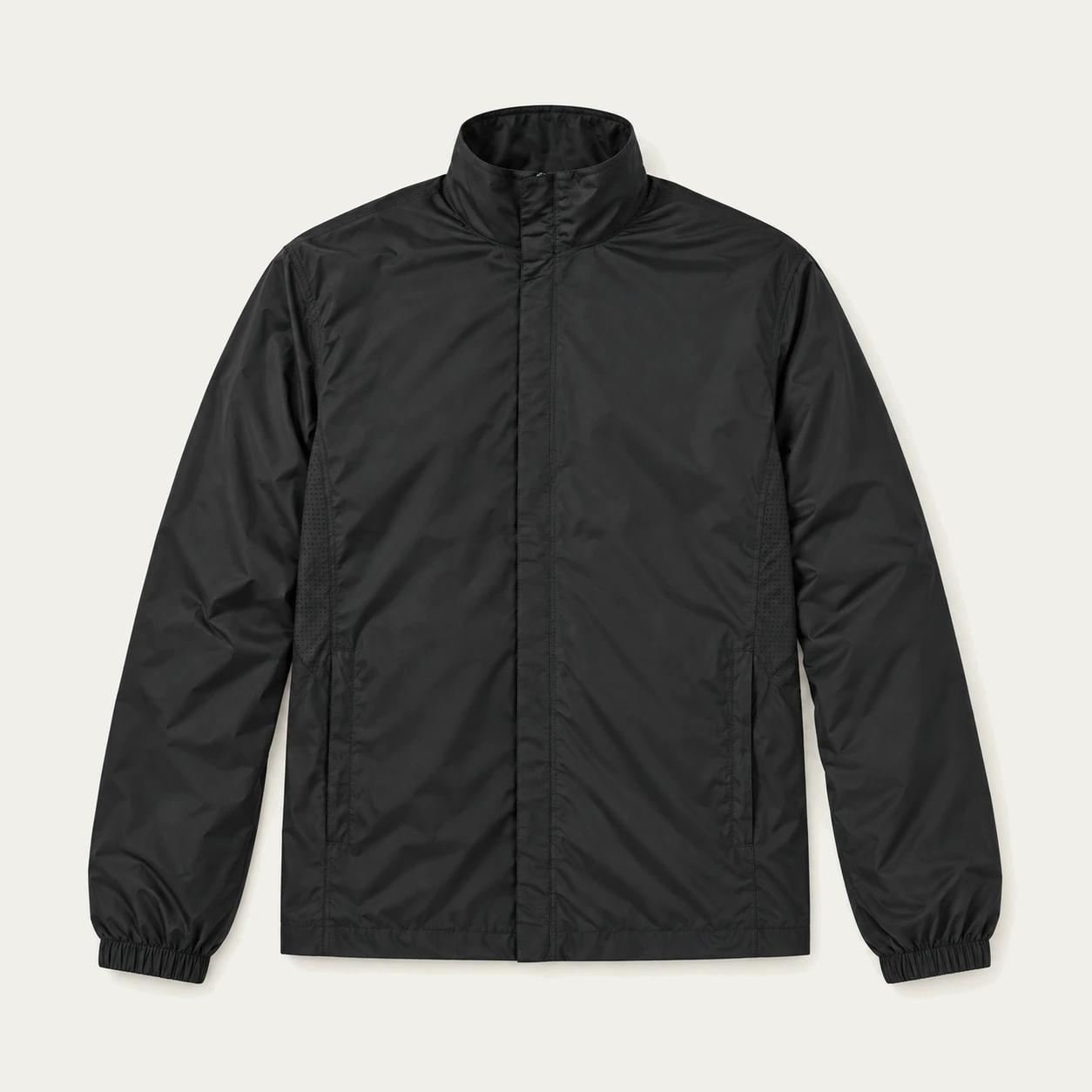 Black basic windbreaker, front