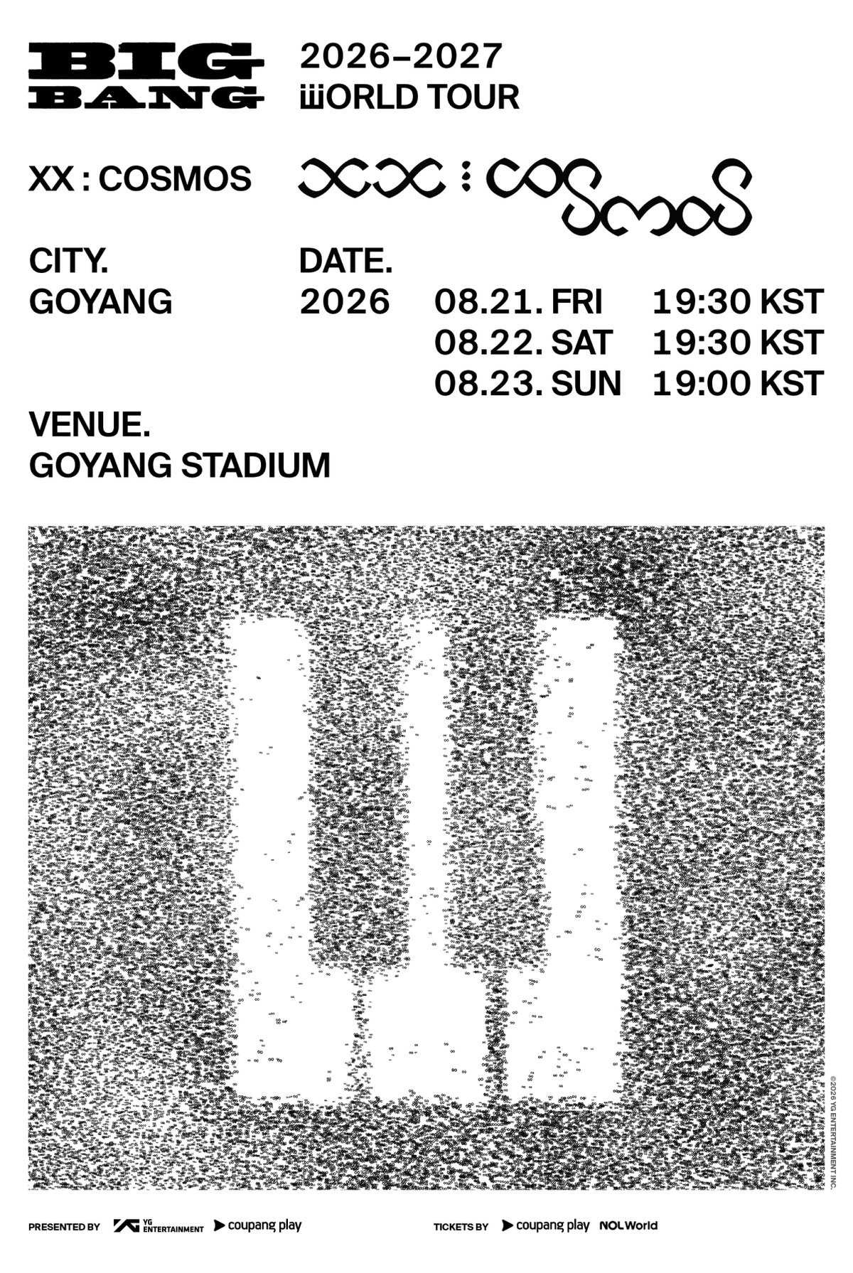 BIGBANG 2026-2027 월드투어 XX : COSMOS 공식 포스터