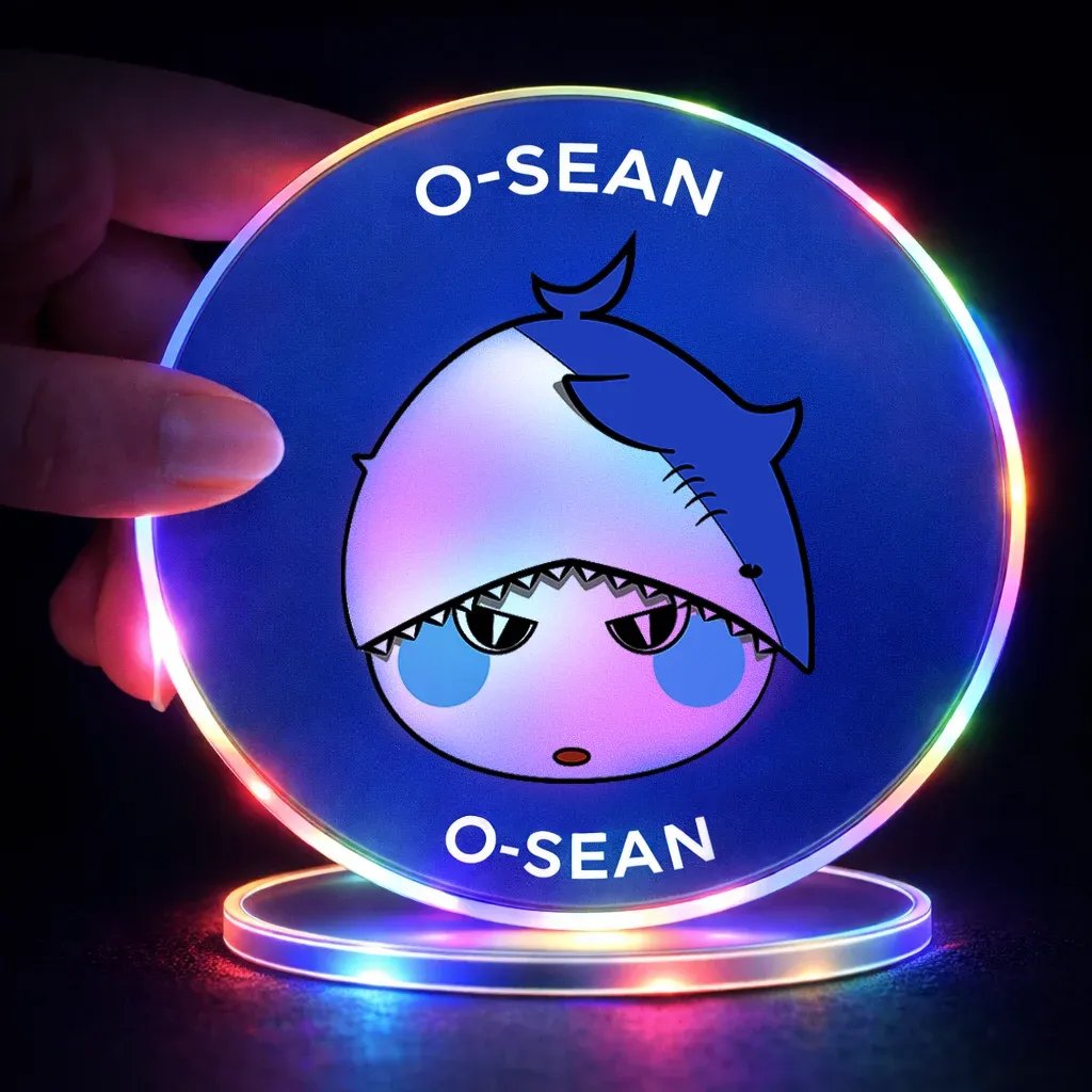로고가 빛나는 LED 아크릴 코스터